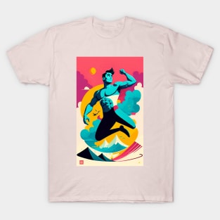 Muscle Man Jumping T-Shirt